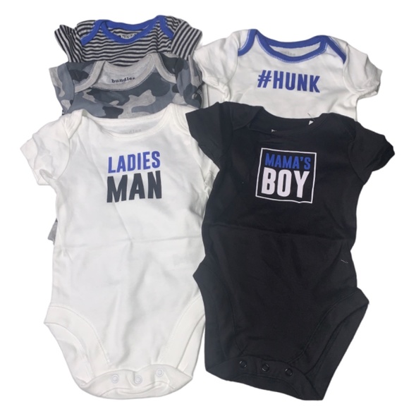 Baby Place Bundles Boys Size 3-6m bodysuit one piece lot of 5 mamas boy hunk - Picture 5 of 5